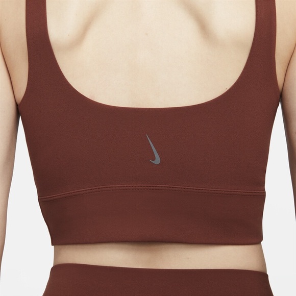 Nike Yoga Lux Infinalon Crop Top Brami in Brown/red Size XS EUC - Picture 3 of 9